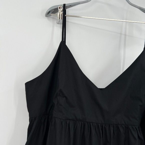 Quince Women's Black Organic Cotton Sleeveless Maxi Dress sz M NWT Pockets - Picture 3 of 7